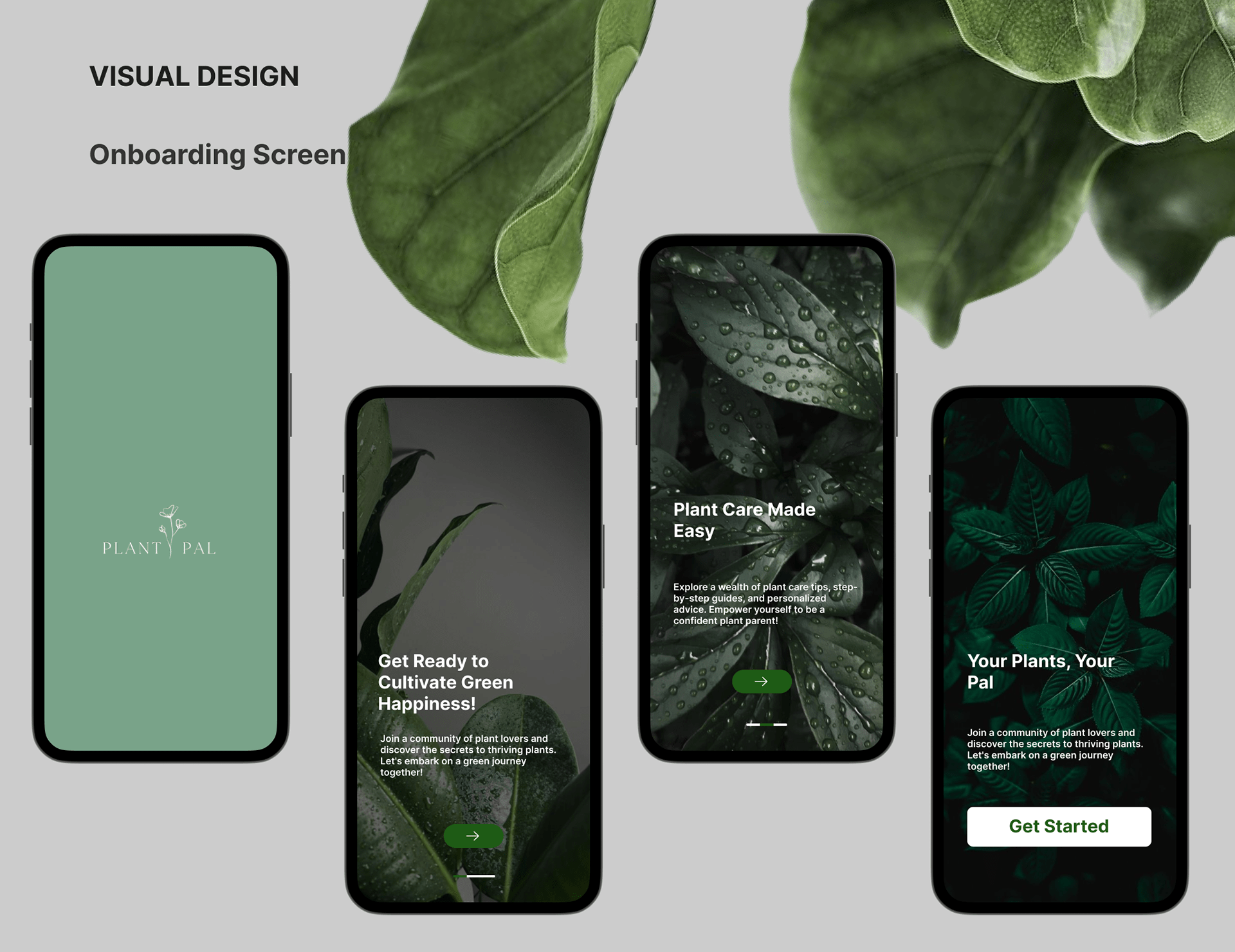 PlantPal onboarding screens